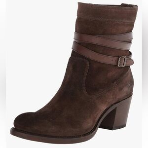 Frye Jane Strappy short boots distressed suede